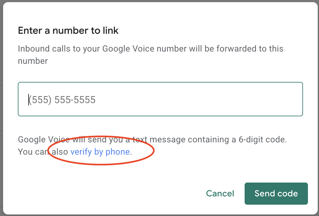 link new number verify by phone